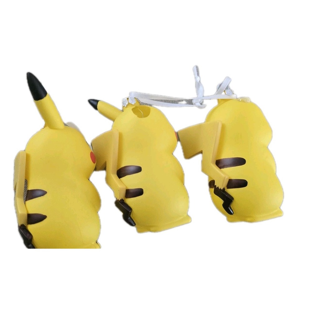 Lot Of 3 Hallmark Ornament Blown Glass Pokemon Pikachu Christmas‎ Tree - Picture 2 of 6